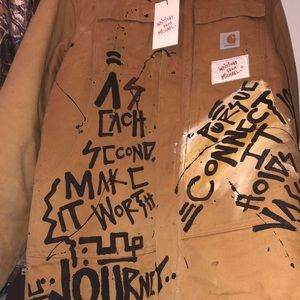 One of one custom hand painted jacket by, WritingsFromMichael.